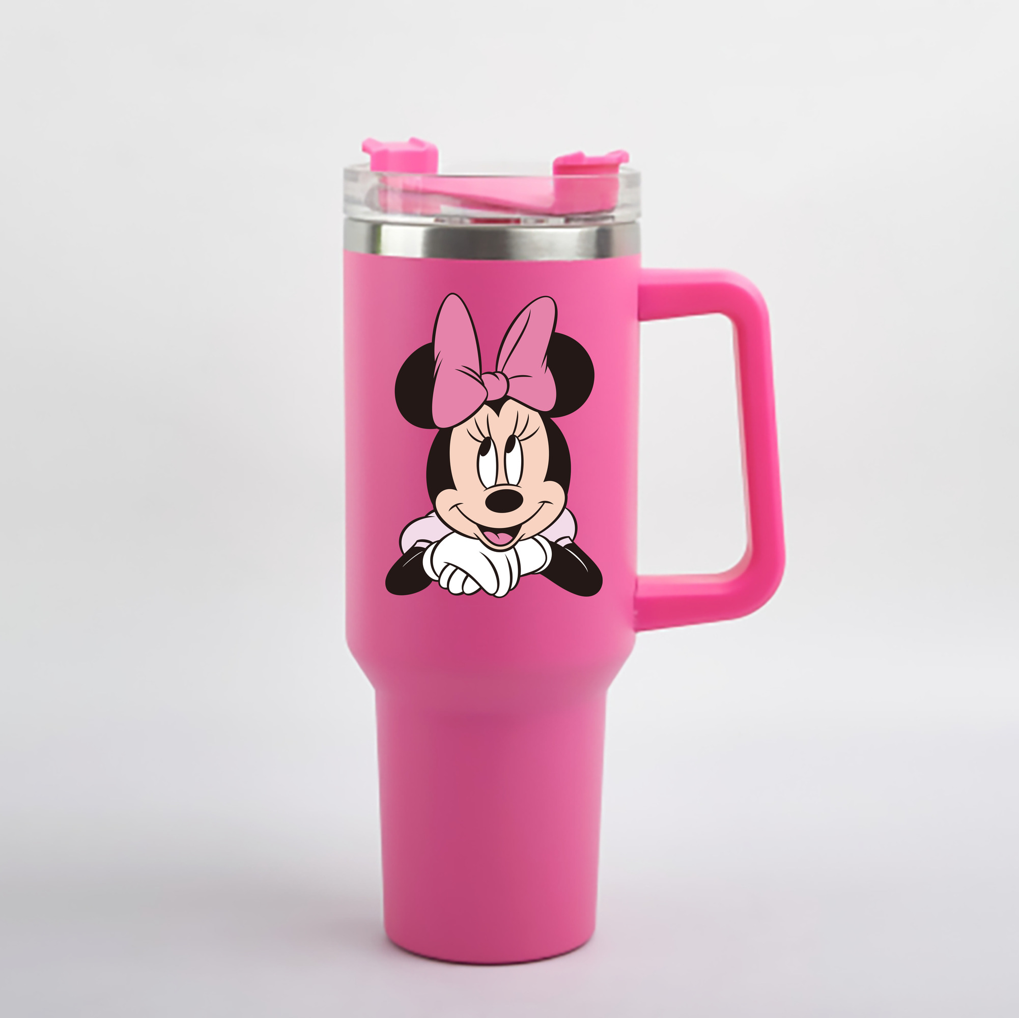 （画像用） ミッキーマウス Mickey Mouse 1200mL車用タンブラー - クリスタルステッカー（プラスチックストロー付き）